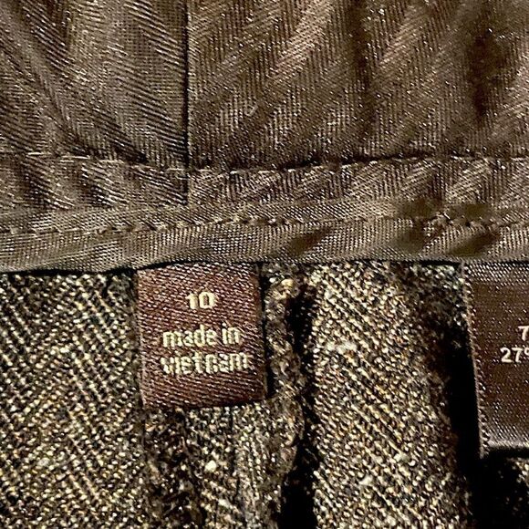 The Limited, Drew-Fit, Lined, Brown Tweed/Twill, Suit/Dress-Slacks. Size 10. - Picture 6 of 7